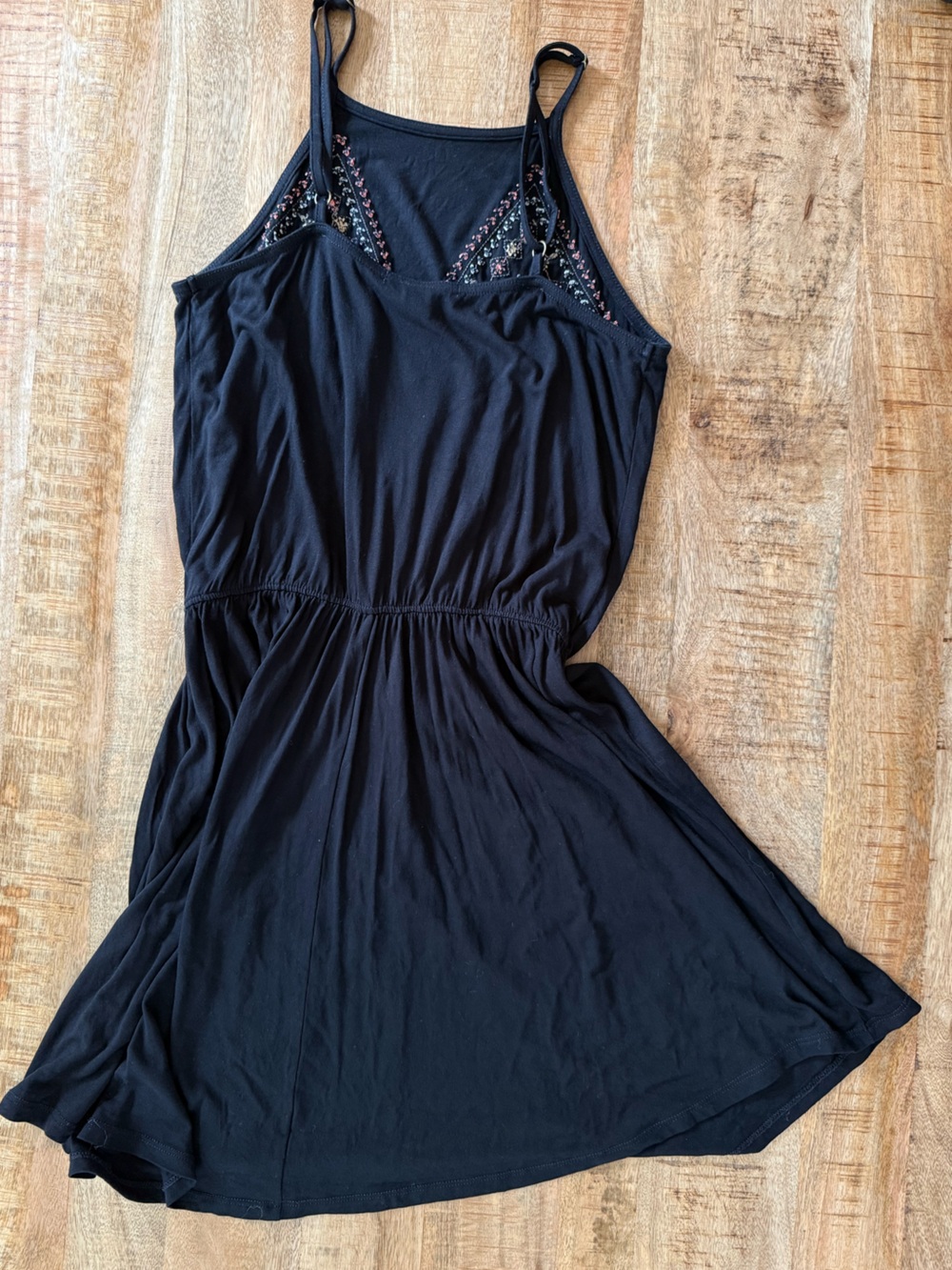 Forever 21 Black Embroidered Fit & Flare Dress Boho Sleeveless Size Small - Picture 11 of 11